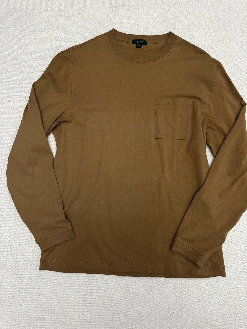 J Crew Men's Long-Sleeve Pocket Tee - Brown